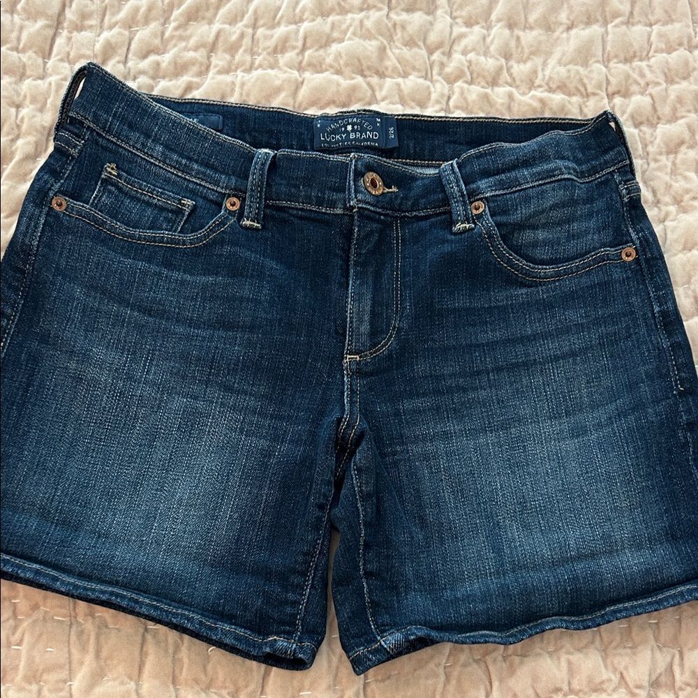 Lucky Brand Dark Blue Denim Shorts roll up size 2/26